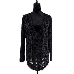 Free People 100% Cotton Oversized V-Neck Sweater